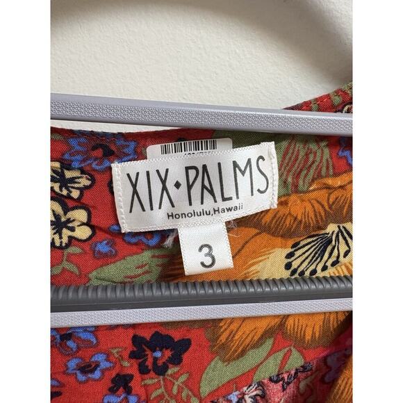 XIX Palms Honolulu Floral Tie Front Crop Top Size 3 - Picture 2 of 3